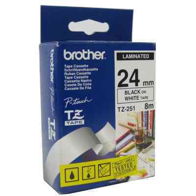 Brother Tz251 Cinta Laminada 24mm Blanconegro 8mt